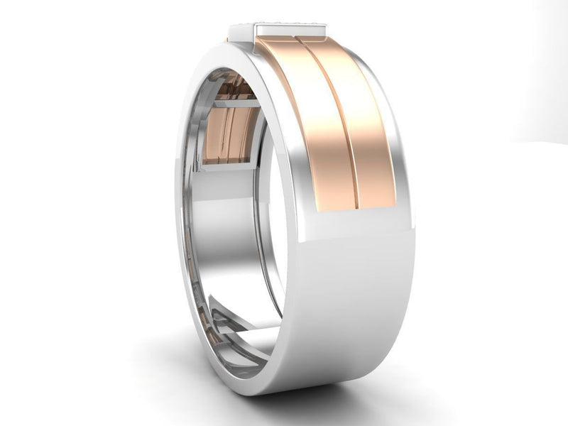 Rose and White Gold Band 15