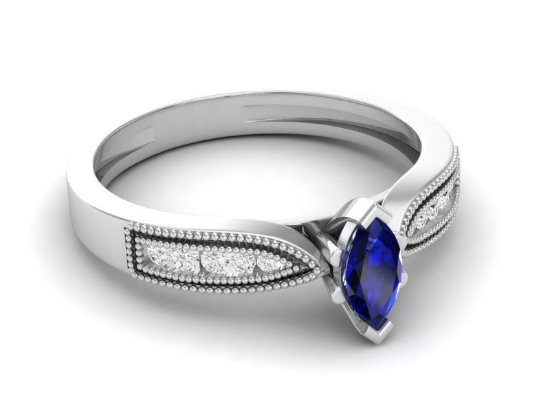 White Gold Sapphire Ring 27